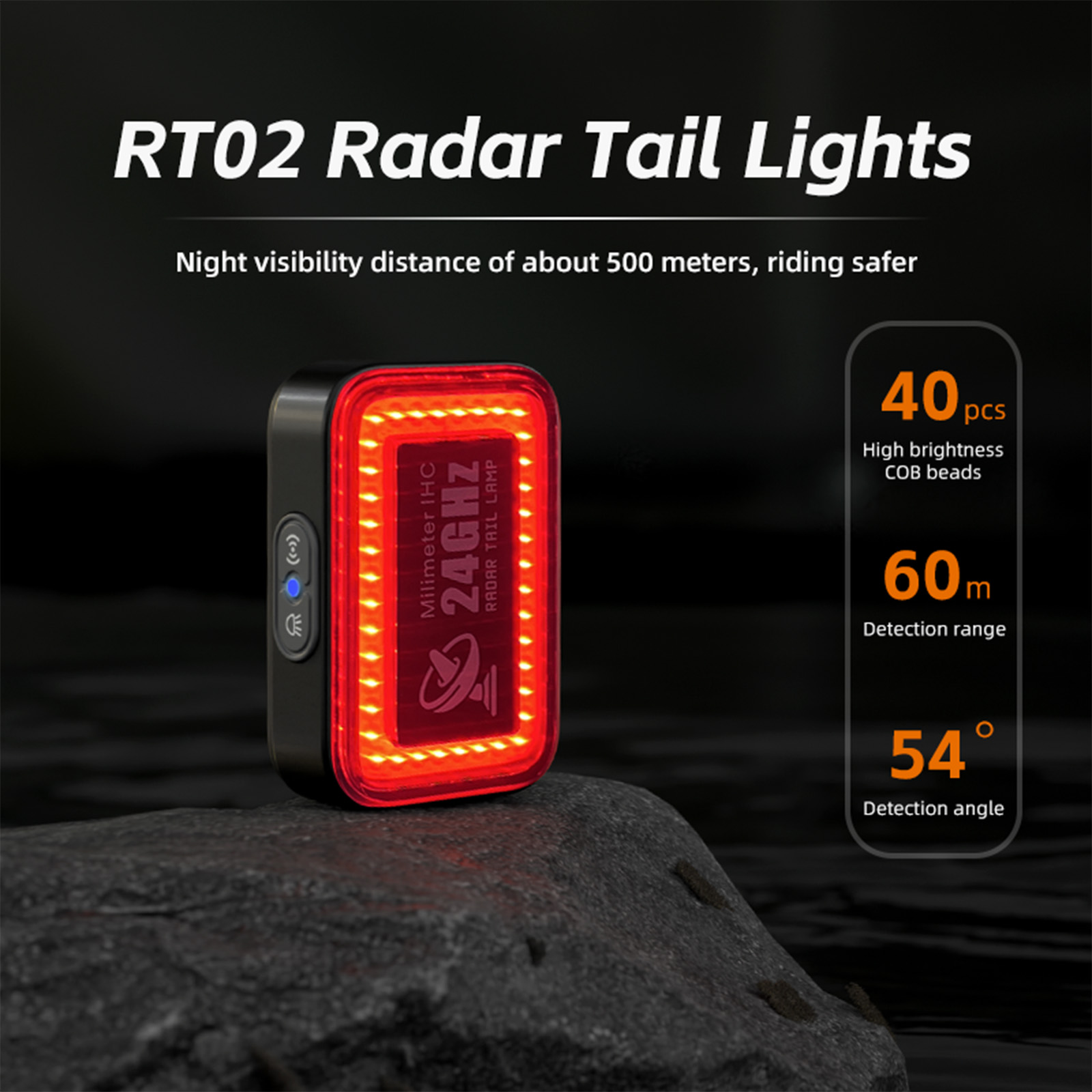Cycling Radar Tail Light Rear Warning - Cyclami inteligente bicicleta radar luz traseira