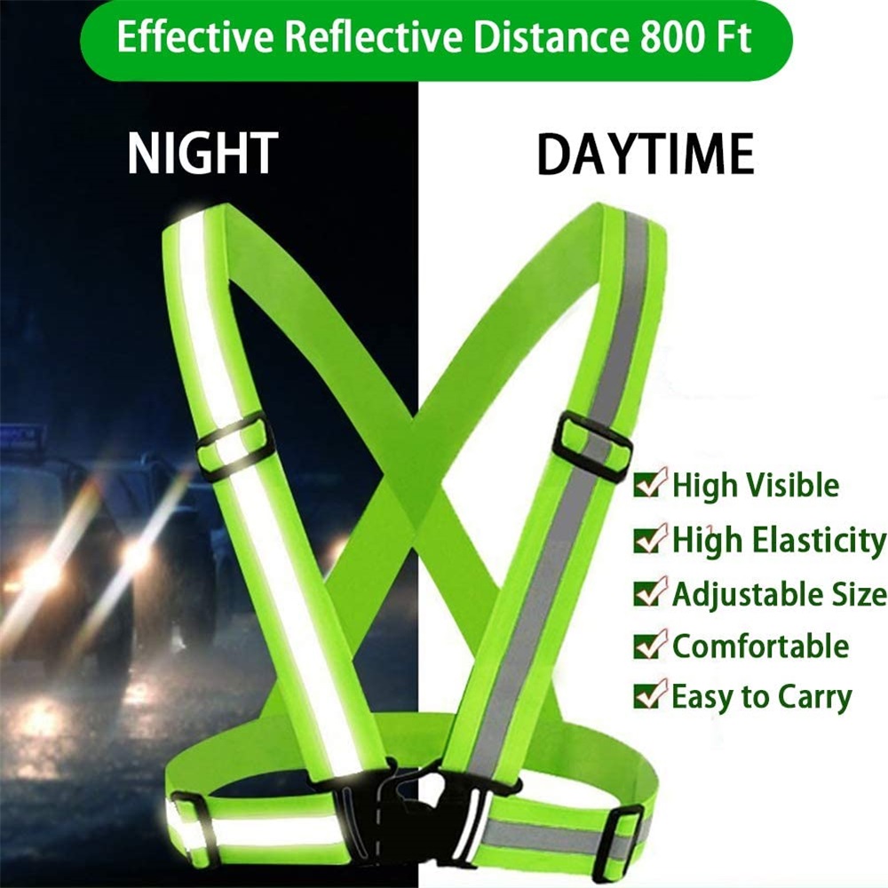 Reflective Cycling Vest High Visibility - Correias reflexivas noite trabalho segurança correndo