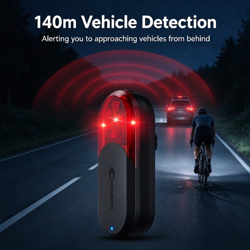 Cycling Radar Tail Light Rear Warning - Lanterna traseira inteligente para bicicleta COOSPO