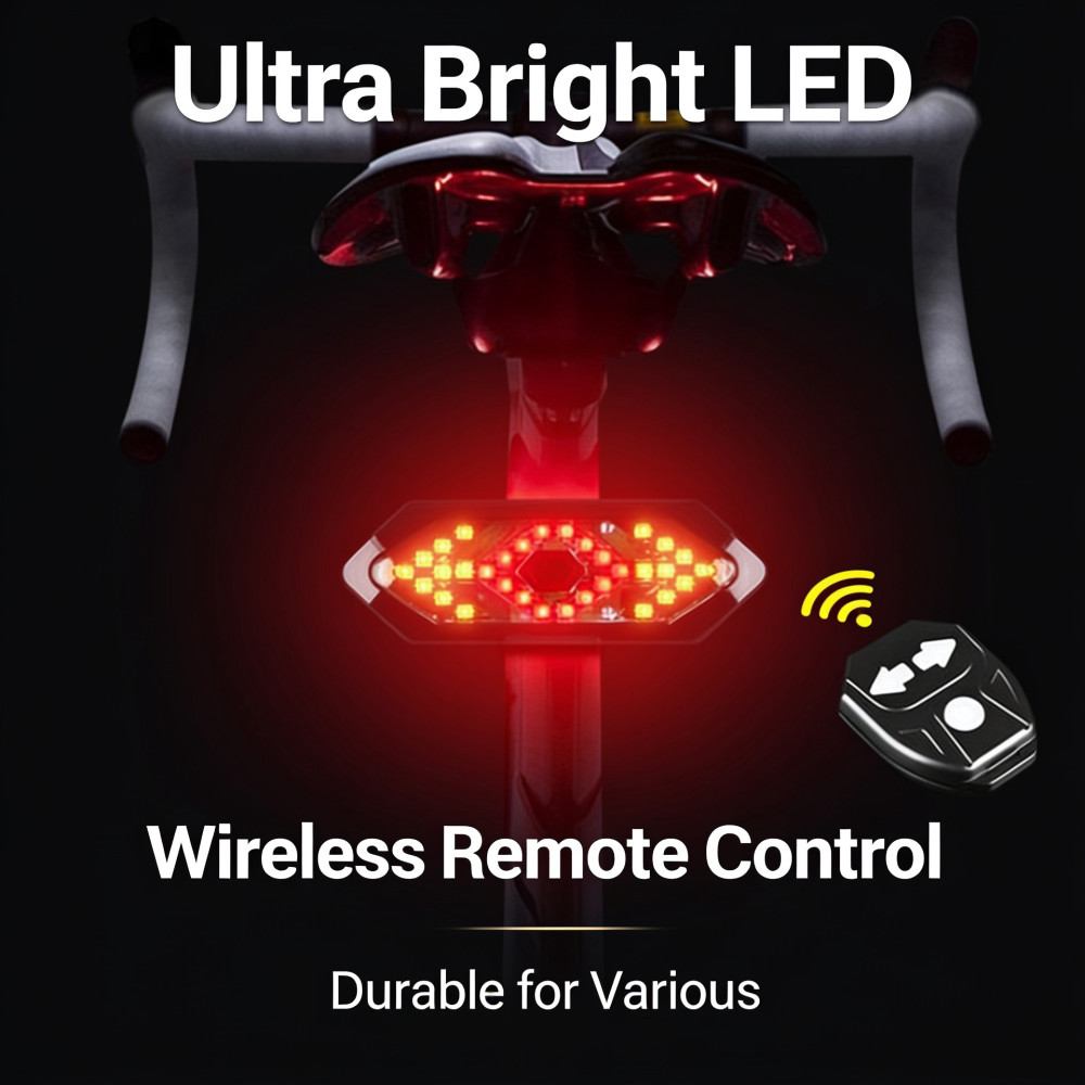 Turn Signal Bike Light Wireless Remote - Lanterna Traseira de Sinalização para Bicicleta,