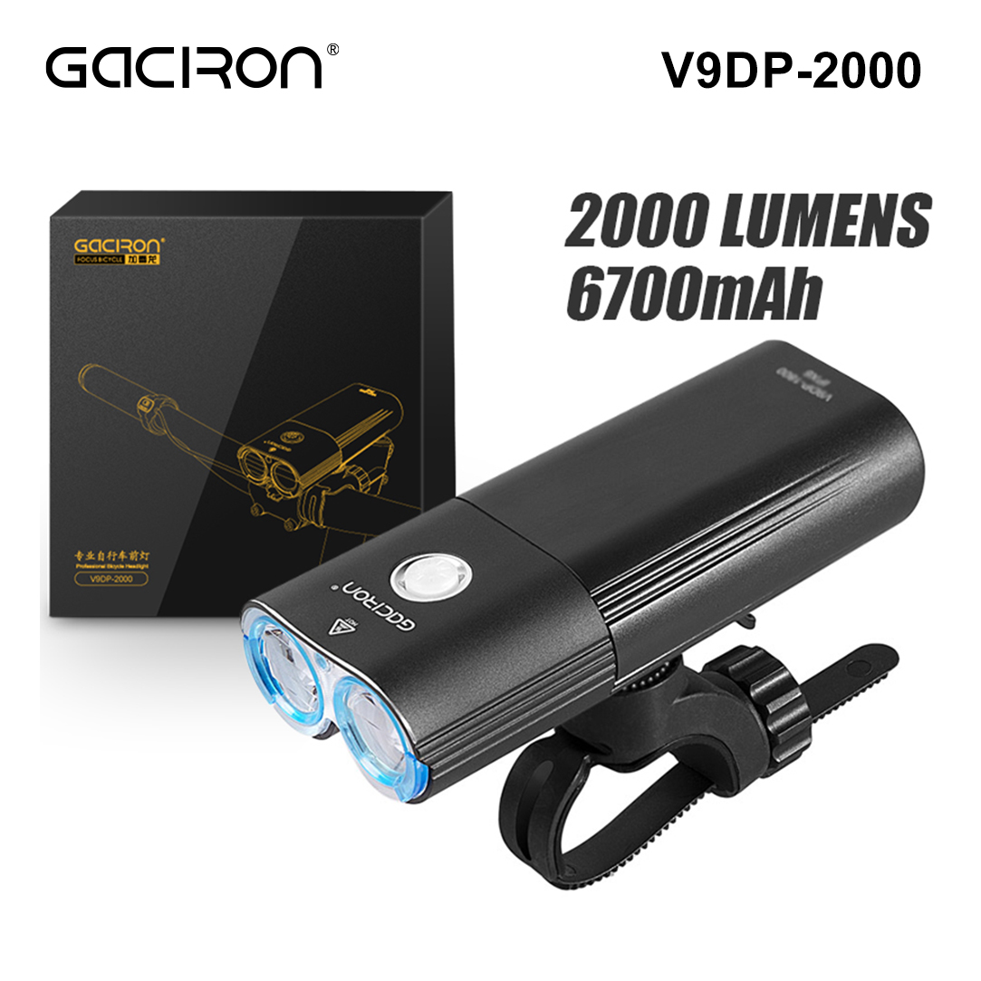 Bike Headlight 2000 Lumens Rechargeable - Lanterna Frontal GACIRON V9DP-2000 2000 Lumens