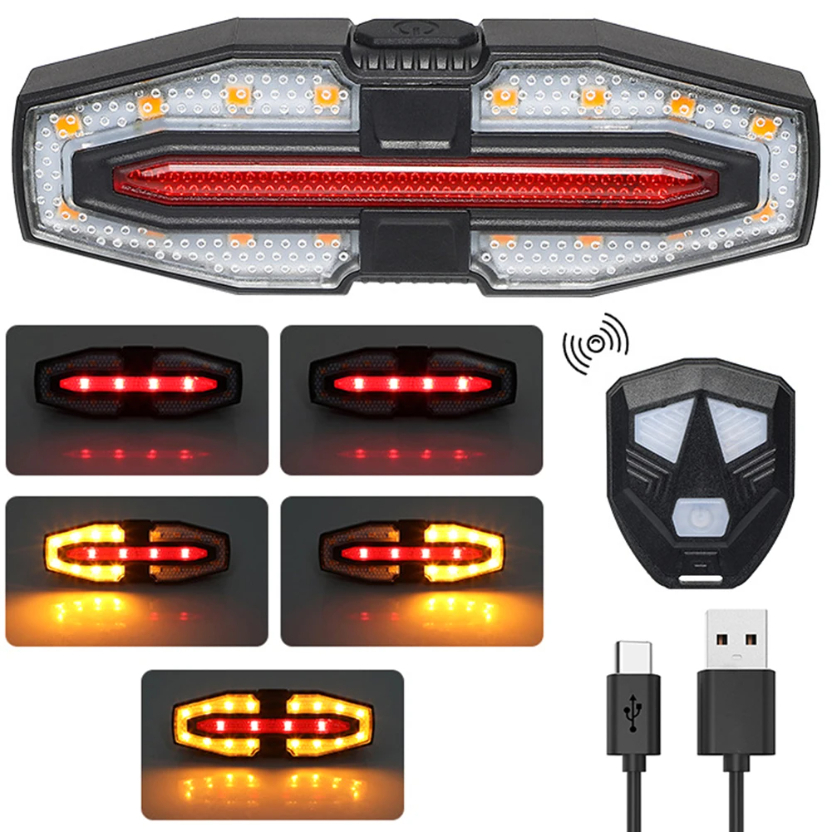 Luz traseira de bicicleta reca - Turn Signal Bike Light Wireless Remote avaliação e preço