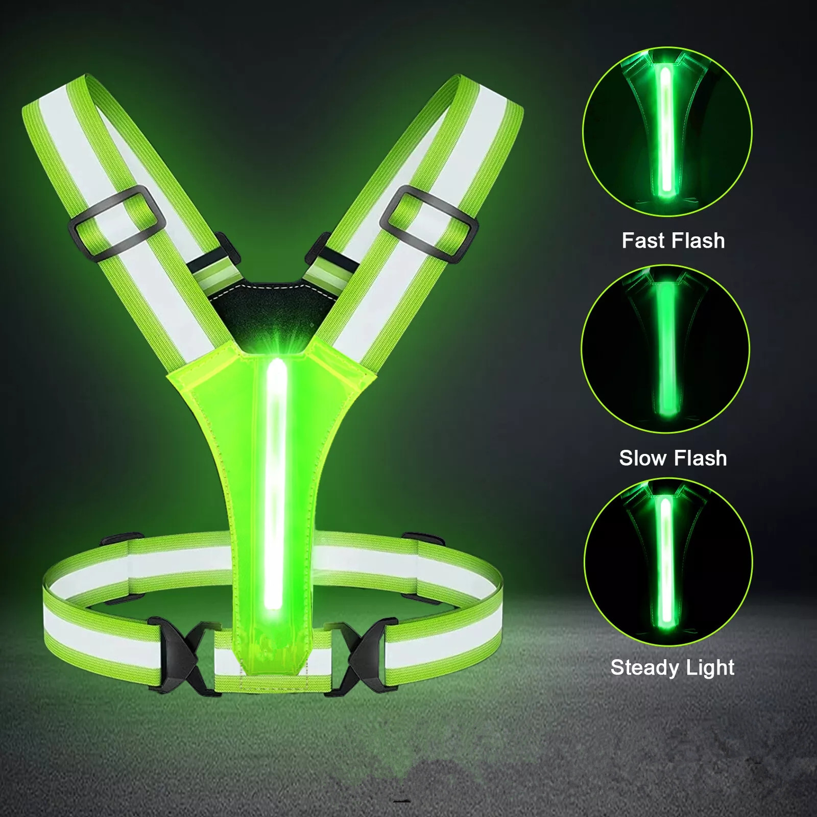Colete Refletivo LED com 3 Mod - Reflective Cycling Vest High Visibility avaliação e preço