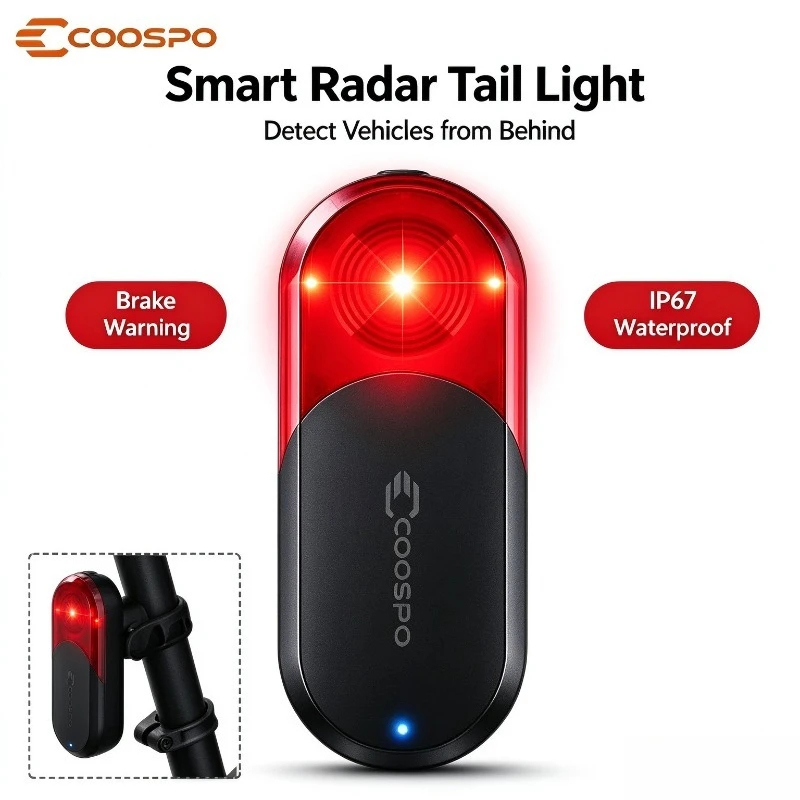 Luz traseira para bicicleta co - Cycling Radar Tail Light Rear Warning avaliação e preço