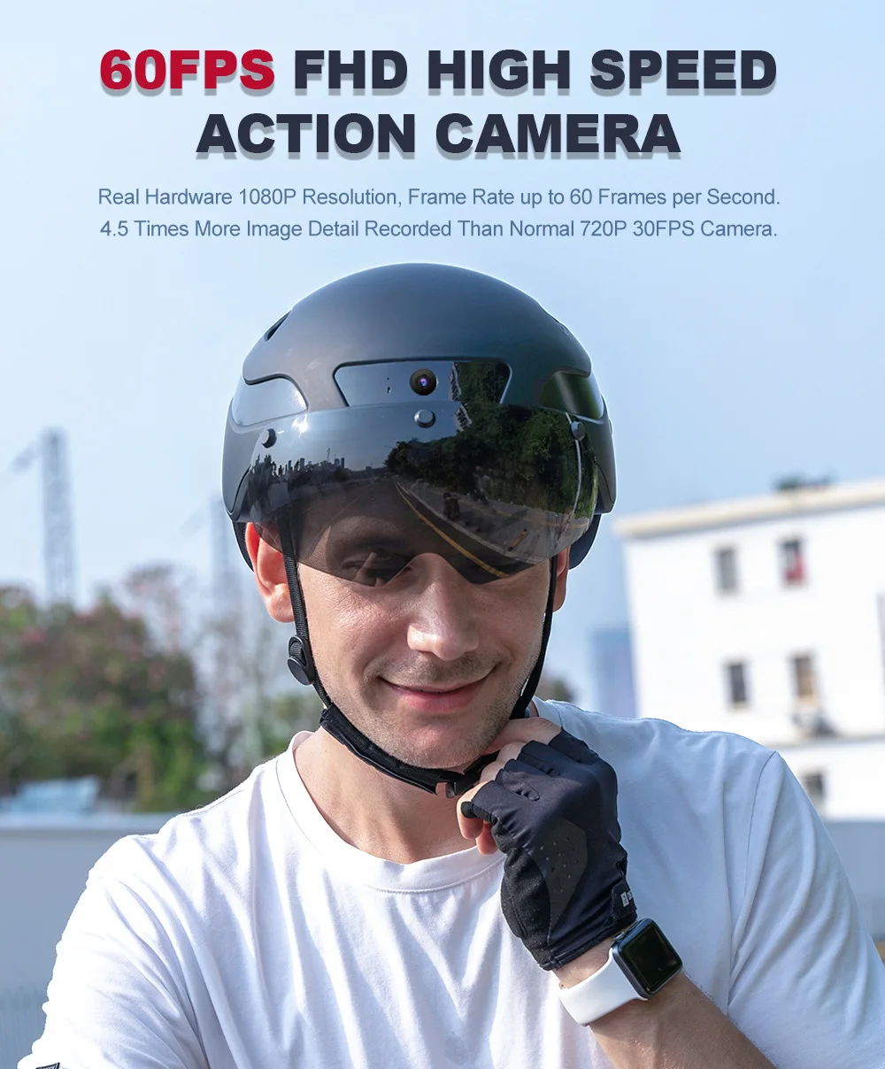 Capacete de bicicleta com câme - Bike Tail Light With Camera 1080P avaliação e preço