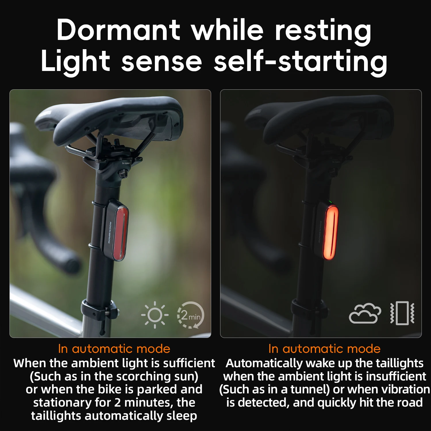 Rockbros luz traseira da bicic - Smart Bike Brake Sensor Rear Light avaliação e preço