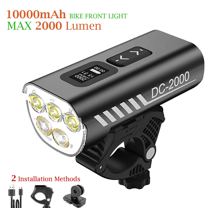 Luzes de bicicleta super brilh - Bike Headlight 2000 Lumens Rechargeable avaliação e preço