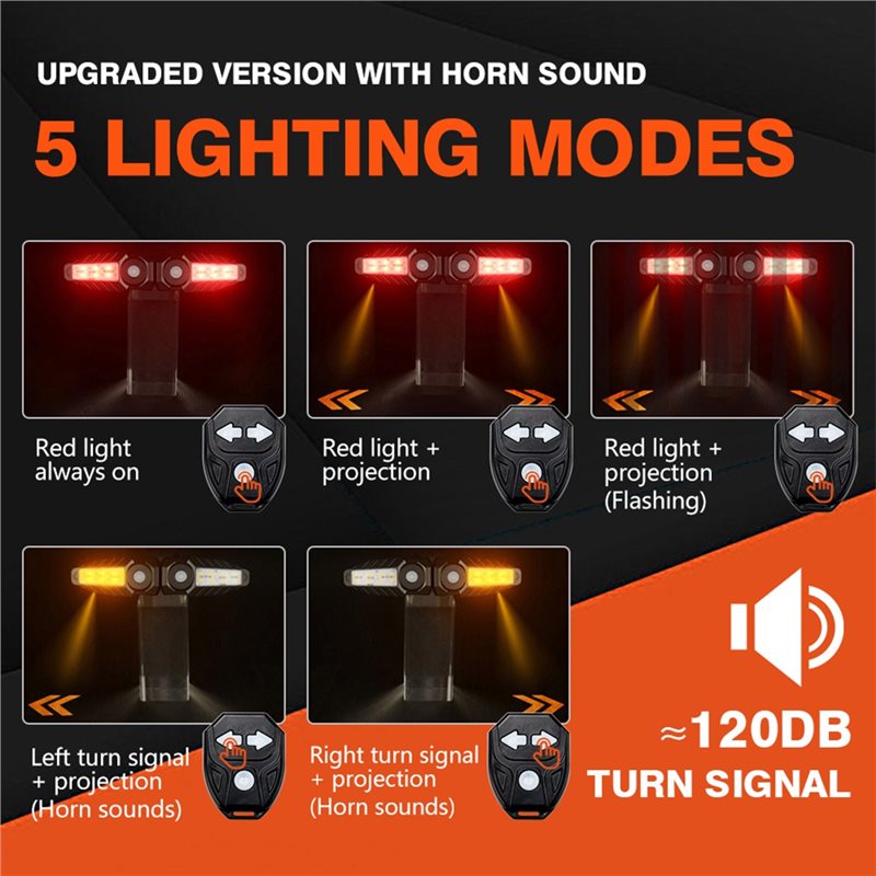 Lanterna Traseira de Bicicleta - Turn Signal Bike Light Wireless Remote avaliação e preço