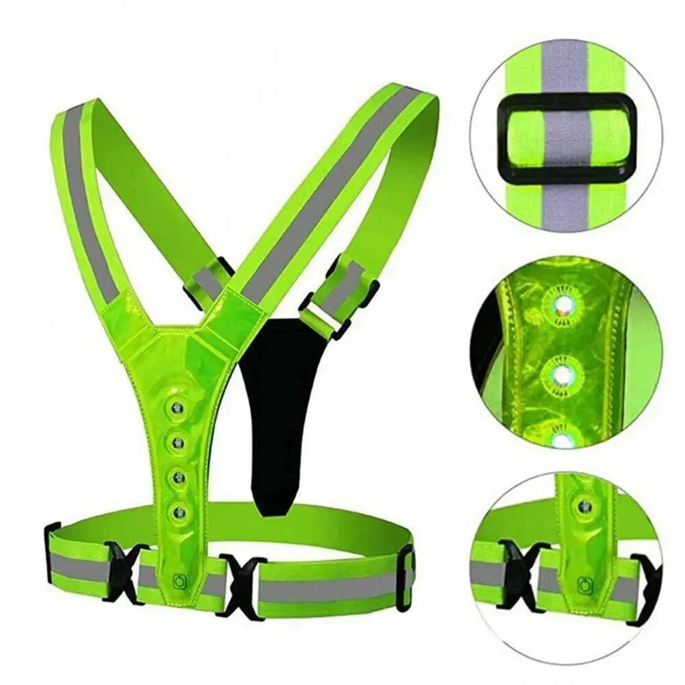 Led correndo colete reflexivo  - Reflective Cycling Vest High Visibility avaliação e preço