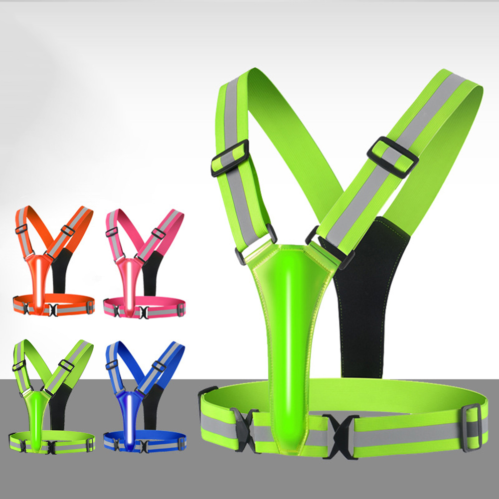 Led correndo colete usb recarr - Reflective Cycling Vest High Visibility avaliação e preço