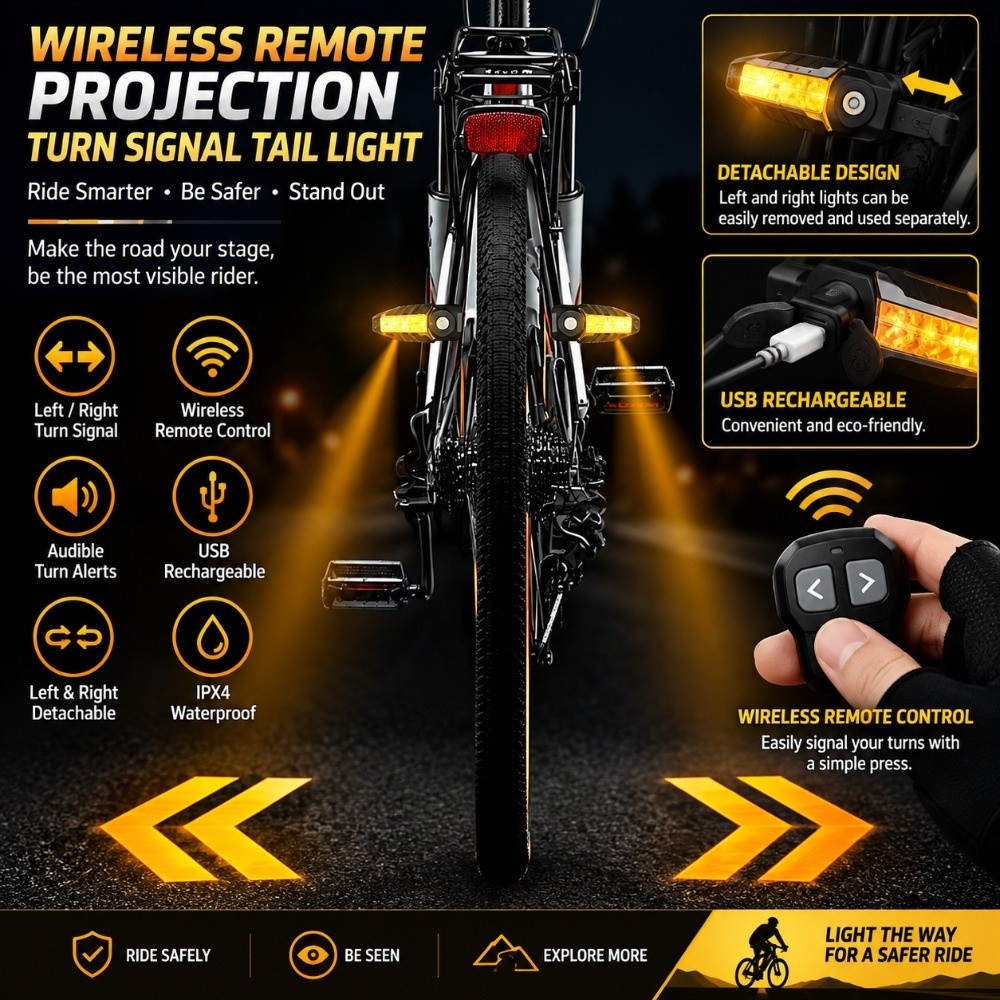 Luz traseira para bicicleta co - Turn Signal Bike Light Wireless Remote avaliação e preço